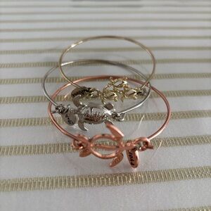 Turtle Charm Bangle Bracelets